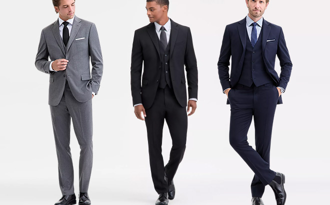 DKNY Mens Modern Fit Vested Nested Suit DKNY Mens Modern Fit Vested Nested Suit