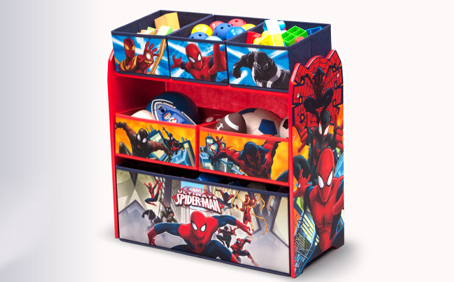 Delta Children Multi Bin Toy Organizer with Marvel Spider Man