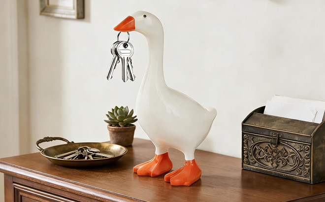 Desk Goose Statue on the Table