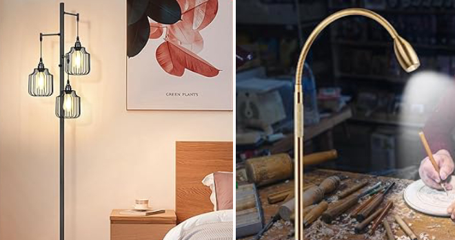 Dimmable Floor Lamp and Antique Brass Reading Floor Lamp Dimmable Floor Lamp and Antique Brass Reading Floor Lamp