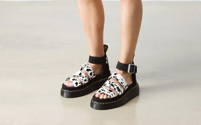 Dr Martens Womens Clarissa Quad Dalmatian Sandals Dr Martens Womens Clarissa Quad Dalmatian Sandals