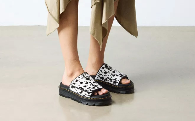 Dr Martens Zebzag Dalmatian Platform Slides Dr Martens Zebzag Dalmatian Platform Slides