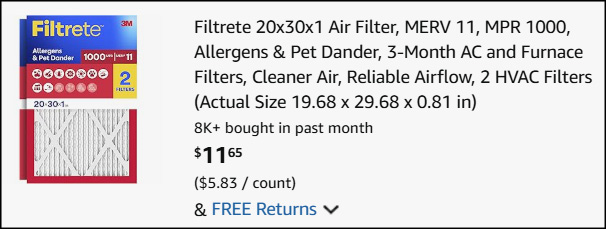 Filtrete Air Filter 2 Pack Checkout