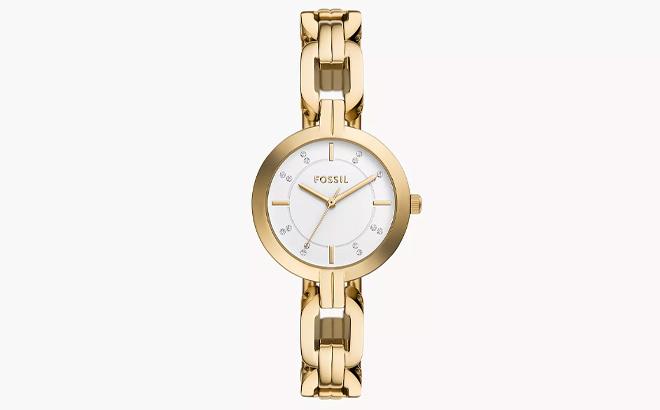 Fossil Womens Kerrigan Three Hand Gold Tone Stainless Steel Watch Fossil Womens Kerrigan Three Hand Gold Tone Stainless Steel Watch