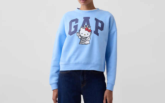 GAP Factory Hello Kitty Womens Oversized Crewneck Sweatshirt 1
