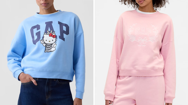 GAP Factory Hello Kitty Womens Oversized Crewneck Sweatshirt GAP Factory Hello Kitty Womens Oversized Crewneck Sweatshirt
