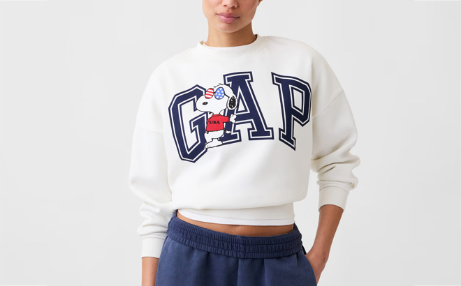 GAP Factory Womens Oversized Wedge Crewneck Sweatshirt