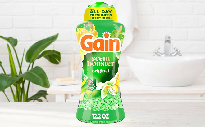 Gain Original In Wash Laundry Scent Booster Beads on a Table