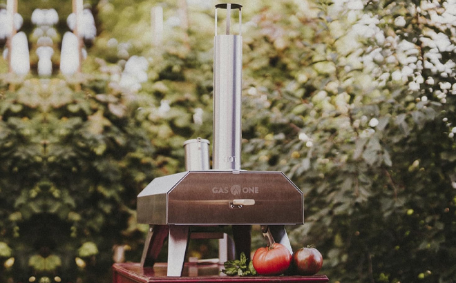 GasOne Wood Pellet 12 Inch Pizza Oven on a Table