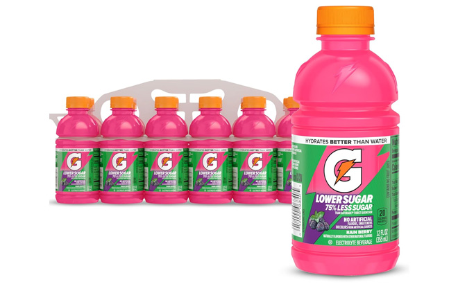 Gatorade Lower Sugar Sports Drink 12 Pack in Rain Berry