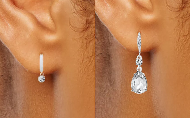 Givenchy Color Crystal Inlay Hoop Earrings
