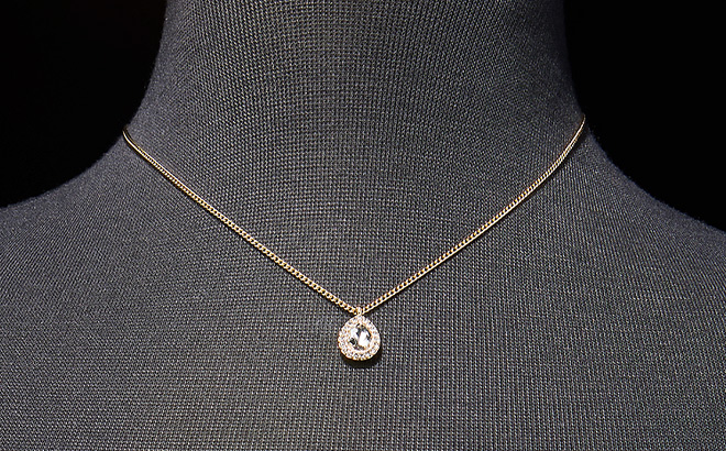 Givenchy Crystal Pear Shape Pendant Necklace 1