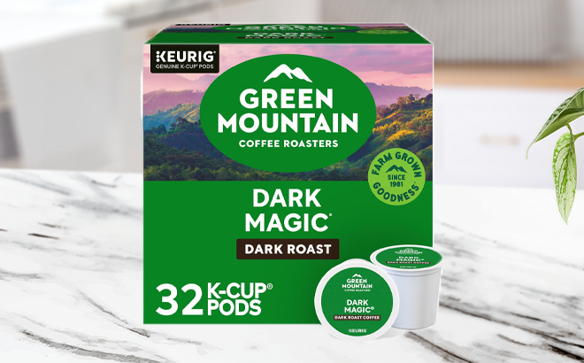 Green Mountain Coffee Roaster Dark Magic Keurig Single Serve K Cup Pods Dark Roast Coffee 32 Count