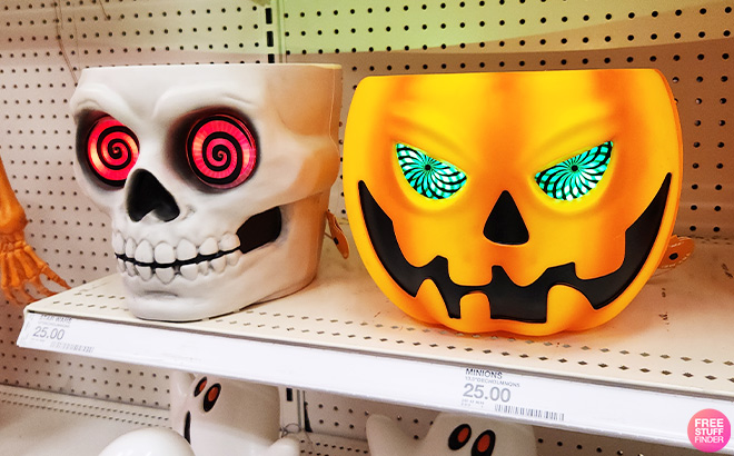 Hyde and EEK Light and Sound Skull and Spinning Eyes Jack Halloween Decorative Prop