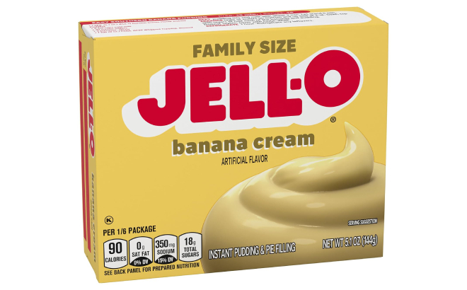 Jell O Banana Cream Pudding Pie Filling Mix Family Size
