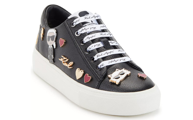 Karl Lagerfeld Paris Womens Cate Pins Lace Up Platform Sneakers Karl Lagerfeld Paris Womens Cate Pins Lace Up Platform Sneakers