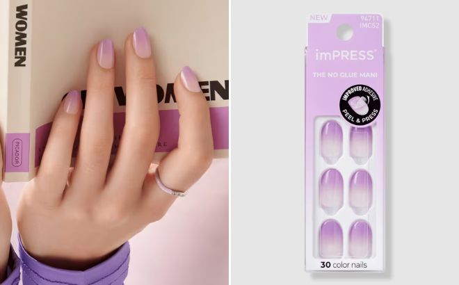 Kiss Impress Ombre Color Short Oval Press On Nails Kiss Impress Ombre Color Short Oval Press On Nails