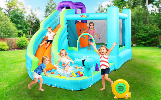 Ktaxon 7 in 1 Inflatable Water Slide Bounce House Ktaxon 7 in 1 Inflatable Water Slide Bounce House