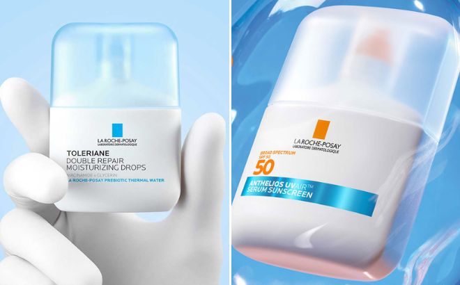 La Roche Posay Toleriane Double Repair Moisturizing Drops and Anthelios UVAIR SPF 50 Serum Sunscreen La Roche Posay Toleriane Double Repair Moisturizing Drops and Anthelios UVAIR SPF 50 Serum Sunscreen