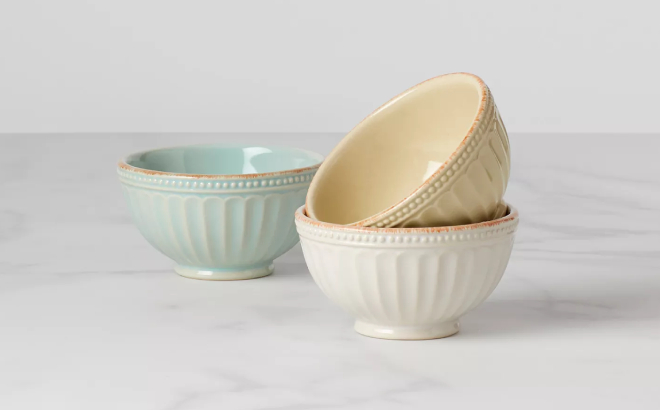 Lenox French Perle Groove Assorted Mini Bowls 3 Piece Set Lenox French Perle Groove Assorted Mini Bowls 3 Piece Set