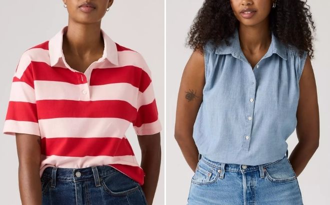 Levis Aries Rugby Polo Shirt and London Short Sleeve Popover Top Levis Aries Rugby Polo Shirt and London Short Sleeve Popover Top