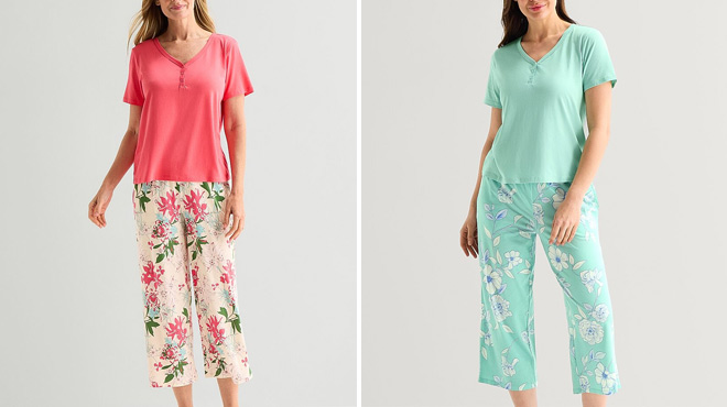 Liz Claiborne Womens Short Sleeve 2 pc Pajama Set Liz Claiborne Womens Short Sleeve 2 pc Pajama Set