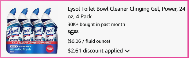 Lysol Toilet Bowl Cleaner 4 Pack Cart Screen