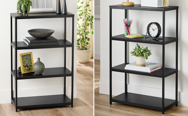 Mainstays 4 Shelf Metal Frame Bookcase Mainstays 4 Shelf Metal Frame Bookcase