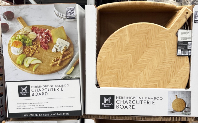 Members Mark Herringbone Bamboo Charcuterie Board Members Mark Herringbone Bamboo Charcuterie Board