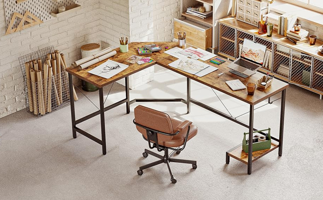 Mericonia 66 inch Large L Shaped Desk