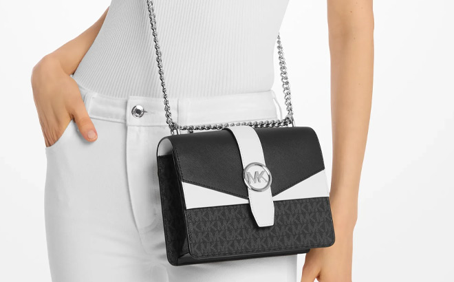 Michael Kors Greenwich Small Color Block Signature Logo Crossbody Bag