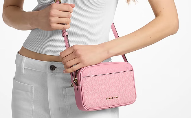 Michael Kors Jet Set Small Signature Logo Camera Crossbody Bag
