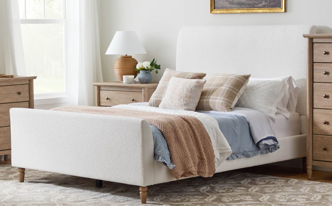 My Texas House Flynn Boucle Platform Bed