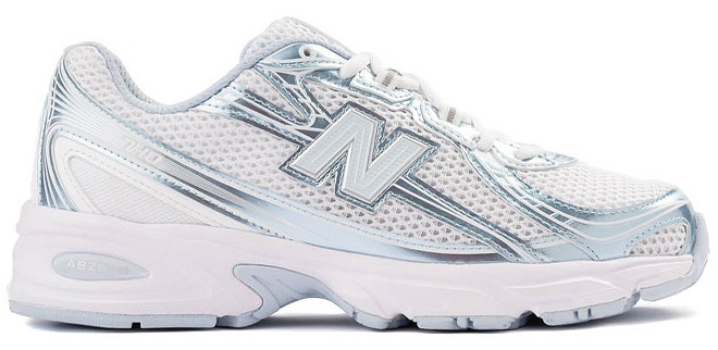 New Balance 740 Athletic Shoe in White Light Blue Metallic New Balance 740 Athletic Shoe in White Light Blue Metallic