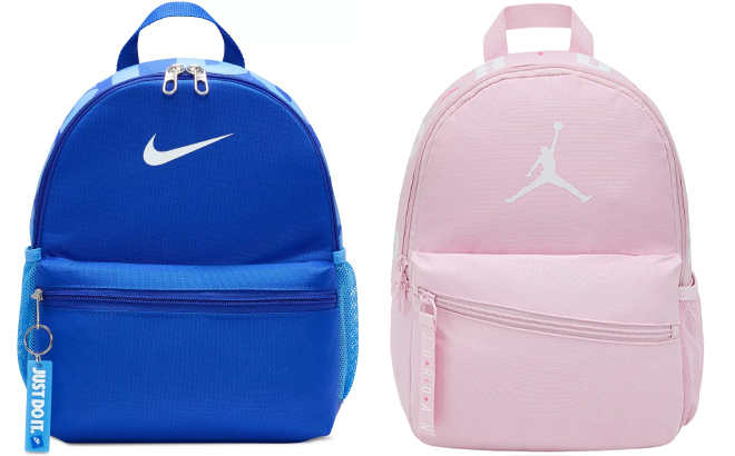 Nike Kids Brasilia JDI Mini Backpack and Jordan Kids Mini Air Patrol Backpack Nike Kids Brasilia JDI Mini Backpack and Jordan Kids Mini Air Patrol Backpack