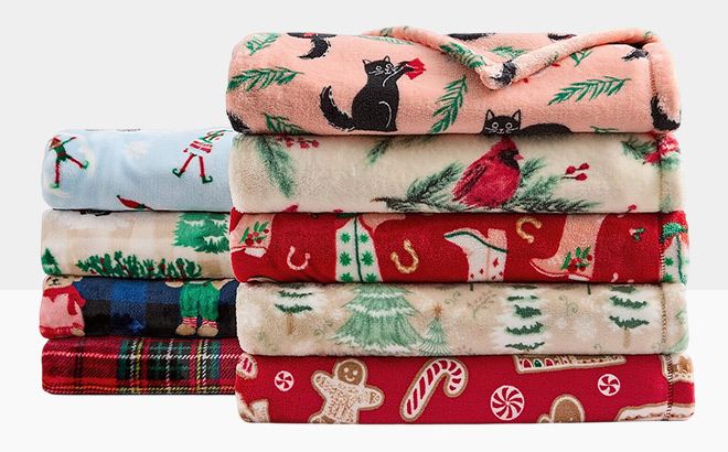 North Pole Trading Co Holiday Velvet Plush Throw North Pole Trading Co Holiday Velvet Plush Throw