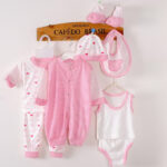 Odeerbi Baby 8 Piece Layette Set Pink