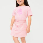 Old Navy Toddler High Waisted Button Front Jean Skirt Pink