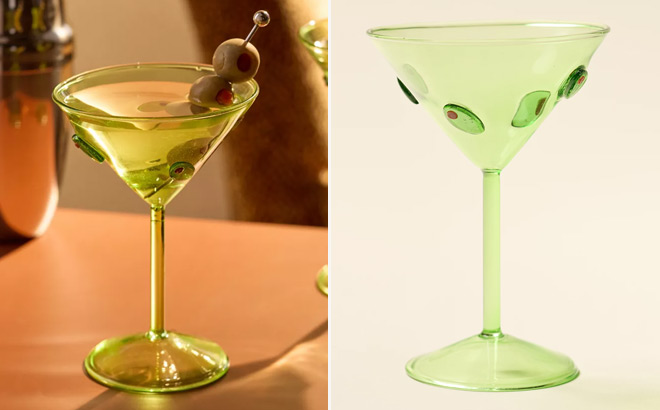 Olive Icon Martini Glasses