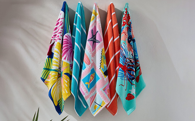 Outdoor Oasis Orchid Print Beach Towel