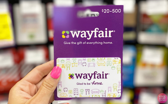 Person Holidng Wayfair Gift Card Person Holidng Wayfair Gift Card