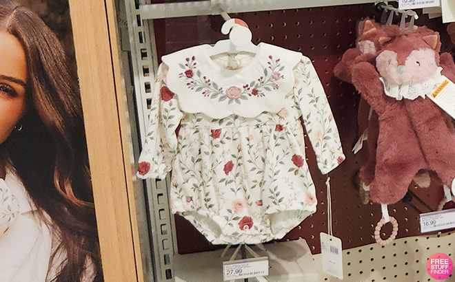 Picolette by Olivia Culpo Baby Girls Floral Bib Long Sleeve Romper