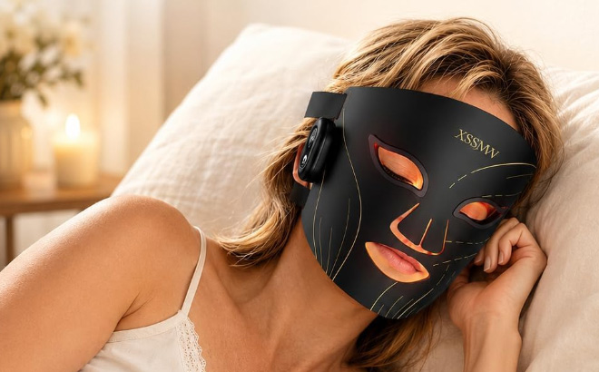 Red Light Therapy Mask in Use