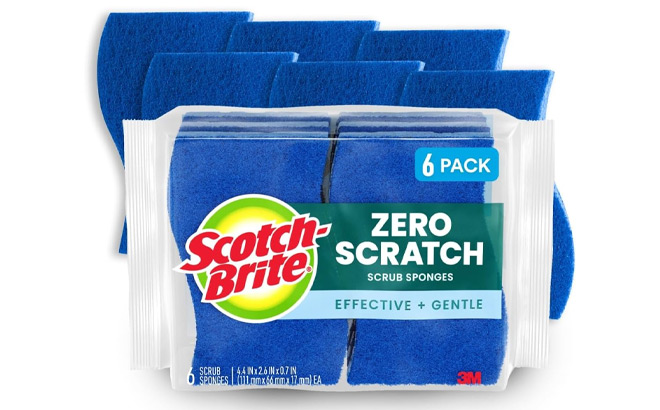 Scotch Brite Zero Scratch Scrub Sponge 6 Pack Scotch Brite Zero Scratch Scrub Sponge 6 Pack