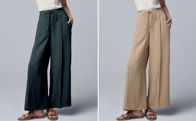Simply Vera Vera Wang Womens Wide Leg Pants