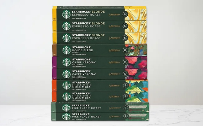 Starbucks by Nespresso Espresso 100 Count on a Marble Tabletop