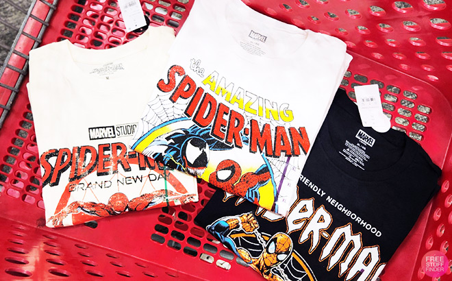 Three Spiderman T Shirts in Cart