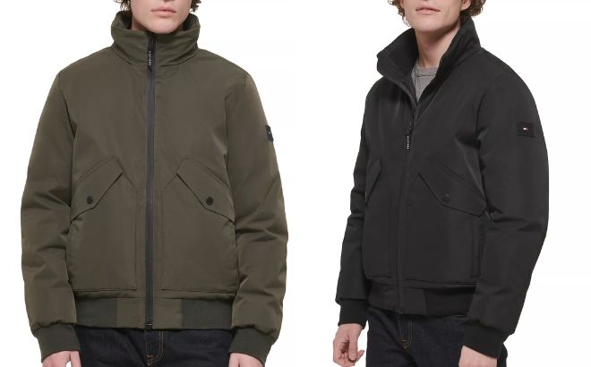 Tommy Hilfiger Mens Flex Performance Zip Front Bomber Jacket Tommy Hilfiger Mens Flex Performance Zip Front Bomber Jacket