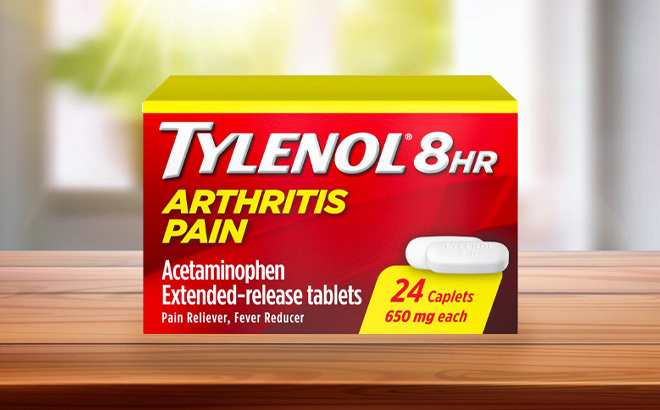 Tylenol Arthritis Pain Relief Extended Release Tablets 24 Count on the Table