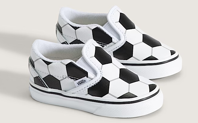 VANS Toddler Classic Slip On V Shoes in Soccer Black VANS Toddler Classic Slip On V Shoes in Soccer Black